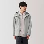 【MUJI 無印良品】男撥水加工連帽外套 L 灰色