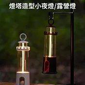 【好拾選物】燈塔造型小夜燈/吊掛手提磁吸露營燈/三檔調光定時床頭燈/氣氛燈 -黑色