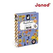 【法國Janod】磁鐵遊戲書-工程車