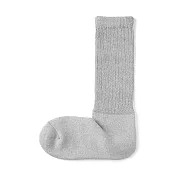 【MUJI 無印良品】男圈絨足口伸縮直角襪25-27cm 灰色