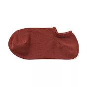 【MUJI 無印良品】女棉混淺口直角襪23-25cm 磚紅