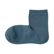 【MUJI 無印良品】女足口柔軟舒適直角短襪23-25cm 煙燻藍