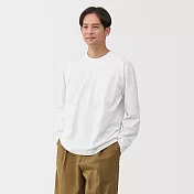 【MUJI 無印良品】男涼感寬版長袖T恤 L 白色