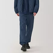 【MUJI 無印良品】男撥水加工尼龍可攜式防風褲 S 深藍