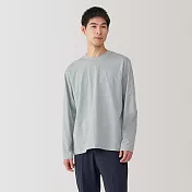 【MUJI 無印良品】男天竺圓領長袖T恤 S 灰色