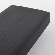 【MUJI 無印良品】柔舒水洗棉床包/SD/深灰【成品尺寸】120*198*30cm 附鬆緊帶。【適用尺寸】120*200*18-28cm。