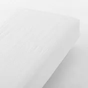 【MUJI 無印良品】柔舒水洗棉床包/D/柔白【成品尺寸】140*198*30cm 附鬆緊帶。【適用尺寸】140*200*18-28cm。