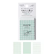 【日本Mark’s】水性筆可寫紙膠帶Sheets裁切貼紙型 ‧ 格紋系/薄荷綠