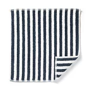 【MUJI 無印良品】棉柔軟毛巾手帕 煙燻藍直紋