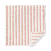 【MUJI 無印良品】棉柔軟毛巾手帕 粉紅直紋