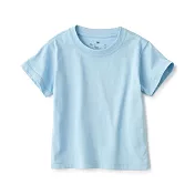 【MUJI 無印良品】幼兒容易穿脫天竺圓領短袖T恤 80 淺藍