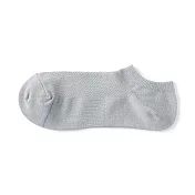 【MUJI 無印良品】男清爽舒適棉質淺口直角襪25-27cm 灰銀