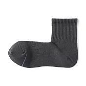 【MUJI 無印良品】男清爽舒適棉質直角短襪25-27cm 深灰