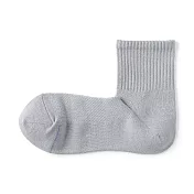 【MUJI 無印良品】男清爽舒適棉質直角短襪25-27cm 灰銀