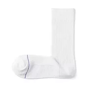 【MUJI 無印良品】男清爽舒適棉質直角襪25-27cm 白色