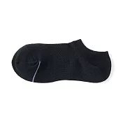 【MUJI 無印良品】女清爽舒適棉質淺口直角襪23-25cm 黑色