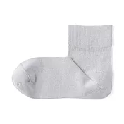 【MUJI 無印良品】女足口柔軟舒適莫代爾混輕薄直角短襪23-25cm 灰銀