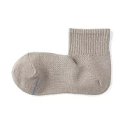 【MUJI 無印良品】女清爽舒適棉質直角短襪23-25cm  淡棕