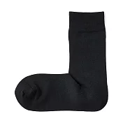【MUJI 無印良品】女足口柔軟莫代爾混輕薄直角襪23-25cm 黑色