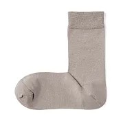 【MUJI 無印良品】女足口柔軟莫代爾混輕薄直角襪23-25cm 淡棕