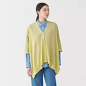【MUJI 無印良品】棉強撚附扣短外套式披肩 淺黃