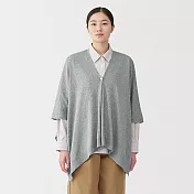 【MUJI 無印良品】棉強撚附扣短外套式披肩 灰色
