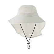 【MUJI 無印良品】透氣可捲收附罩遮陽帽56.5-59cm 米黃