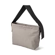 【MUJI 無印良品】寬版背帶肩背包 深米