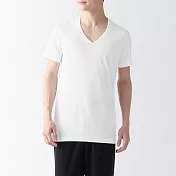 【MUJI 無印良品】男無側縫V領短袖T恤/2入 M 白色