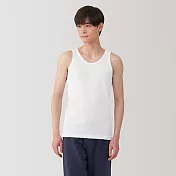 【MUJI 無印良品】男清爽舒適棉質坦克背心 M 白色