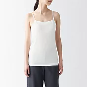 【MUJI 無印良品】女棉混蠶絲可拆罩杯式細肩帶 M 白色