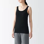 【MUJI 無印良品】女棉混蠶絲可拆罩杯式坦克背心 L 黑色