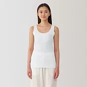 【MUJI 無印良品】女清爽舒適棉質附吸汗墊片坦克背心 S 白色
