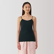 【MUJI 無印良品】女清爽舒適棉質輕薄細肩帶 M 黑色