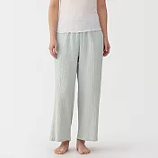 【MUJI 無印良品】女楊柳紗織長褲 M 淡綠