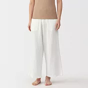 【MUJI 無印良品】女楊柳紗織長褲 M 柔白