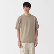 【MUJI 無印良品】男速乾針織圓領短袖T恤 XL 灰棕