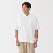 【MUJI 無印良品】男速乾針織短袖POLO衫 M 白色