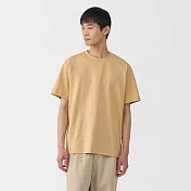 【MUJI 無印良品】男天竺圓領短袖T恤 S 煙燻黃