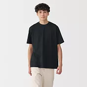 【MUJI 無印良品】男天竺圓領短袖T恤 S 黑色