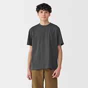 【MUJI 無印良品】男天竺圓領短袖T恤 S 深灰