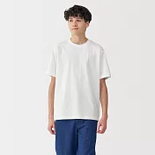 【MUJI 無印良品】男天竺圓領短袖T恤 L 白色