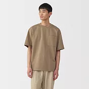 【MUJI 無印良品】男涼感寬版T恤 S 摩卡棕