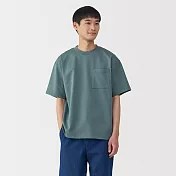 【MUJI 無印良品】男涼感寬版T恤 S 煙燻綠