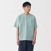 【MUJI 無印良品】男涼感寬版T恤 S 淺藍