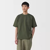 【MUJI 無印良品】男涼感寬版T恤 S 深綠