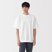 【MUJI 無印良品】男抗UV速乾鬆餅紋圓領短袖T恤 S 柔白
