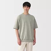 【MUJI 無印良品】男抗UV速乾鬆餅紋圓領短袖T恤 L 米黃