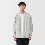 【MUJI 無印良品】男水洗天竺V領開襟衫 S 淺灰