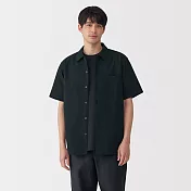【MUJI 無印良品】男涼感短袖襯衫 S 黑色